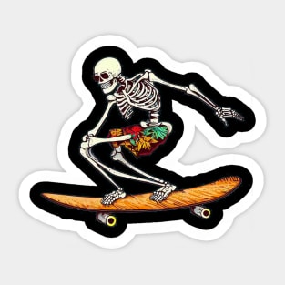 Skeleton Skateboaring Skater Sticker